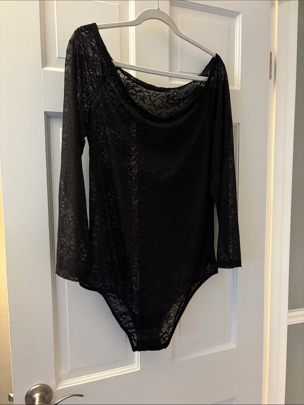 torrid Black Lace Long-Sleeve Chemise Bodysuit -Do you Dare?
